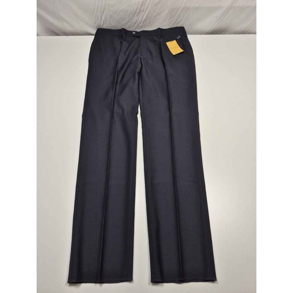 Galante Uomo Suit Pants Mens 36x36 Navy 100% Wool Dress Italy Unhemmed NWT